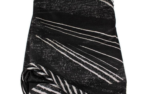Black and Off White Graphic Lines Light Weight Open Weave Sweater Knit Fabric Designer Fabric by the yard